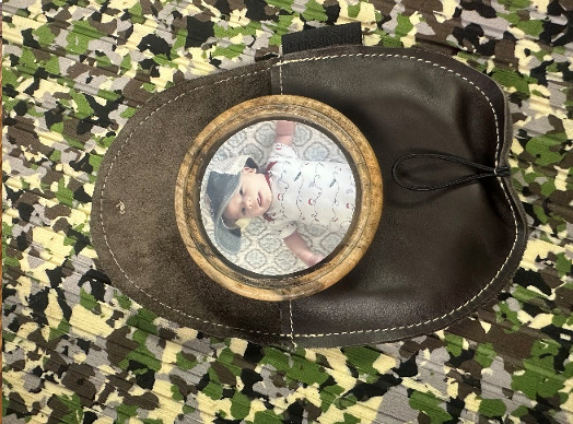 The slate call I made with a picture of my son inside of it